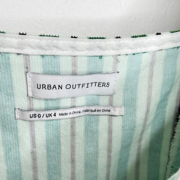 Urban Outfitters Sleeveless Striped Corduroy Snap Front Mini Jumper Dress Size 0 - Picture 8 of 15